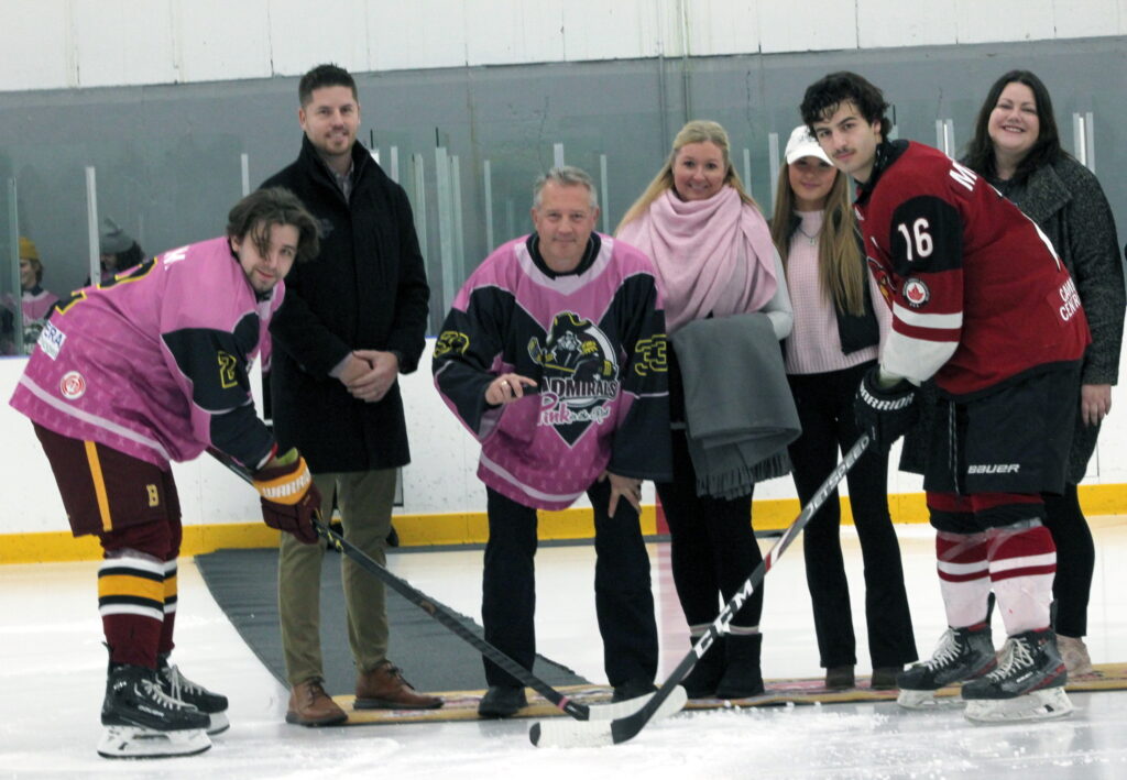 Pink in the Rink 2022 Ceremonial Puck Drop - Caledon Bombers